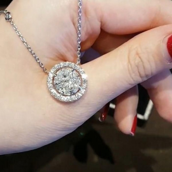 Round Cut Created Diamond Pendant Necklace