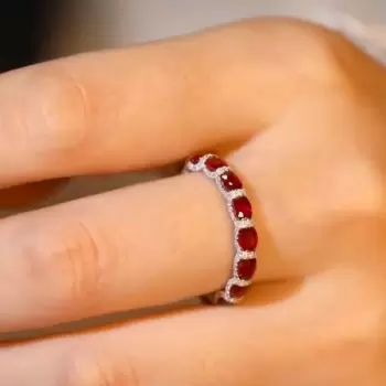 2.25ct Oval Cut Ruby Eternity Band