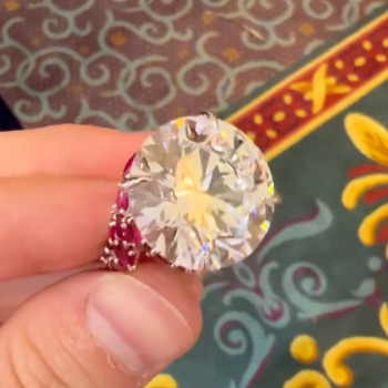 13ct Round Cut White Sapphire Ruby Engagement Ring