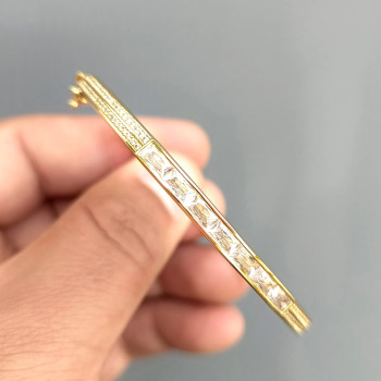 Baguette Cut White Sapphire Tennis Bangle
