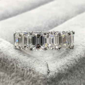 5ct Cushion Cut White Sapphire 2pcs Bridal Set