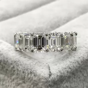 5ct Cushion Cut White Sapphire 2pcs Bridal Set