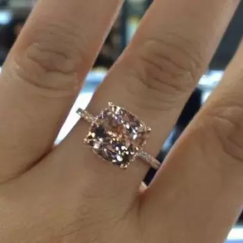 3.85ct Cushion Cut 3pcs Bridal Set in Rose Gold