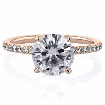 3ct Round Cut White Sapphire 3pcs Bridal Set in Rose Gold