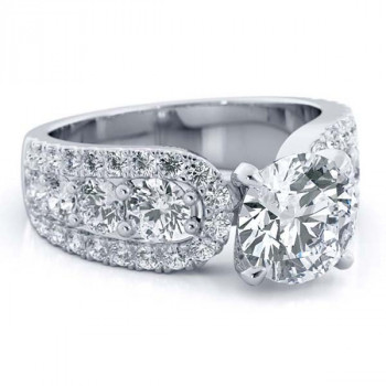 Round Cut in Claw Prong White Sapphire Engagement Ring