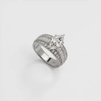 3ct Marquise Cut White Sapphire Engagement Ring