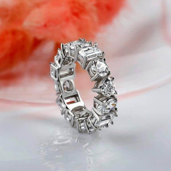 Multi-Cut White Sapphire Eternity Band