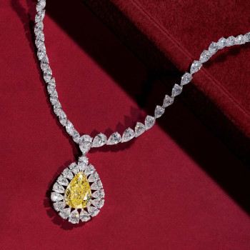 10ct Pear Cut Yellow Sapphire Statement Necklace