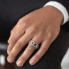 Bazel Set Princess Cut Mechanical Style Men's Ring