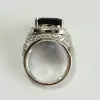 14ct Halo Cushion Cut Blue Sapphire Engagement Ring