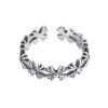 925 Sterling Silver Handmade Plum Blossom Shape Adjustable Ring