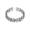 925 Sterling Silver Handmade Plum Blossom Shape Adjustable Ring