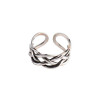 925 Sterling Silver Handmade Star Cross Hollow Out Adjustable Ring