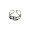 925 Sterling Silver Handmade Star Cross Hollow Out Adjustable Ring