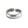 925 Sterling Silver Handmade Edge Twist Adjustable Ring
