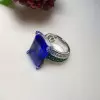 14ct Emerald Cut Sapphire Engagement Ring