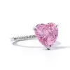 Heart Cut Pink Sapphire Dainty Engagement Ring