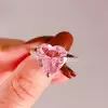 Heart Cut Pink Sapphire Dainty Engagement Ring