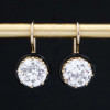 7.6ctw Round Cut White Sapphire Vintage Drop Earrings