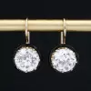 7.6ctw Round Cut White Sapphire Vintage Drop Earrings