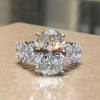 Oval Cut Sterling Silver Engagement Ring