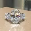 Oval Cut Sterling Silver Engagement Ring