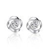 925 Sterling Silver Rose Flower Stud Earrings