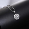 Double Halo Four Leaf Clovers Pendant Necklace