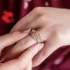 1ct Floral Round Cut Wedding Band