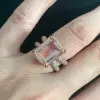 8.5ct Morganite Pink Sapphire Paved Engagement Ring