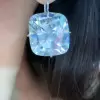10ctw Cushion Cut White Sapphire Drop Earrings