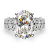 Oval Cut Sterling Silver Engagement Ring
