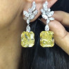 9ctw Radiant Cut Yellow Sapphire Drop Earrings 