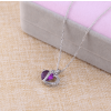 Heart Cut Purple Sapphire Pendant Necklace