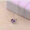Heart Cut Purple Sapphire Pendant Necklace
