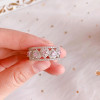 Handmade Pink Heart Sterling Silver Wedding Band Ring