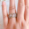 Handmade Pink Heart Sterling Silver Wedding Band Ring