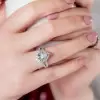Handmade 2 ct Halo Pear Cut Split Shank Engagement Ring
