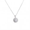 Double Halo Four Leaf Clovers Pendant Necklace