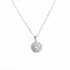 Double Halo Four Leaf Clovers Pendant Necklace