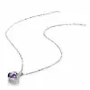 Heart Cut Purple Sapphire Pendant Necklace