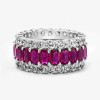 7.8ctw Radiant Cut Fuchsia Sapphire Eternity Band