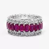 7.8ctw Radiant Cut Fuchsia Sapphire Eternity Band