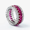 7.8ctw Radiant Cut Fuchsia Sapphire Eternity Band