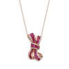 Baguette Cut Ruby Bow Pendant Necklace