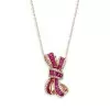 Baguette Cut Ruby Bow Pendant Necklace