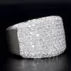 Round Cut White Sapphire Paved Bold Men's Ring
