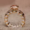 3ct Round Cut Champagne Sapphire Eternity Band Ring