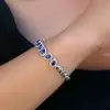 5.71ct Pear Cut Pave Halo Sapphire Bracelet