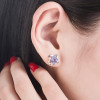 Four-Leaf Amethyst Fashion Stud Earrings